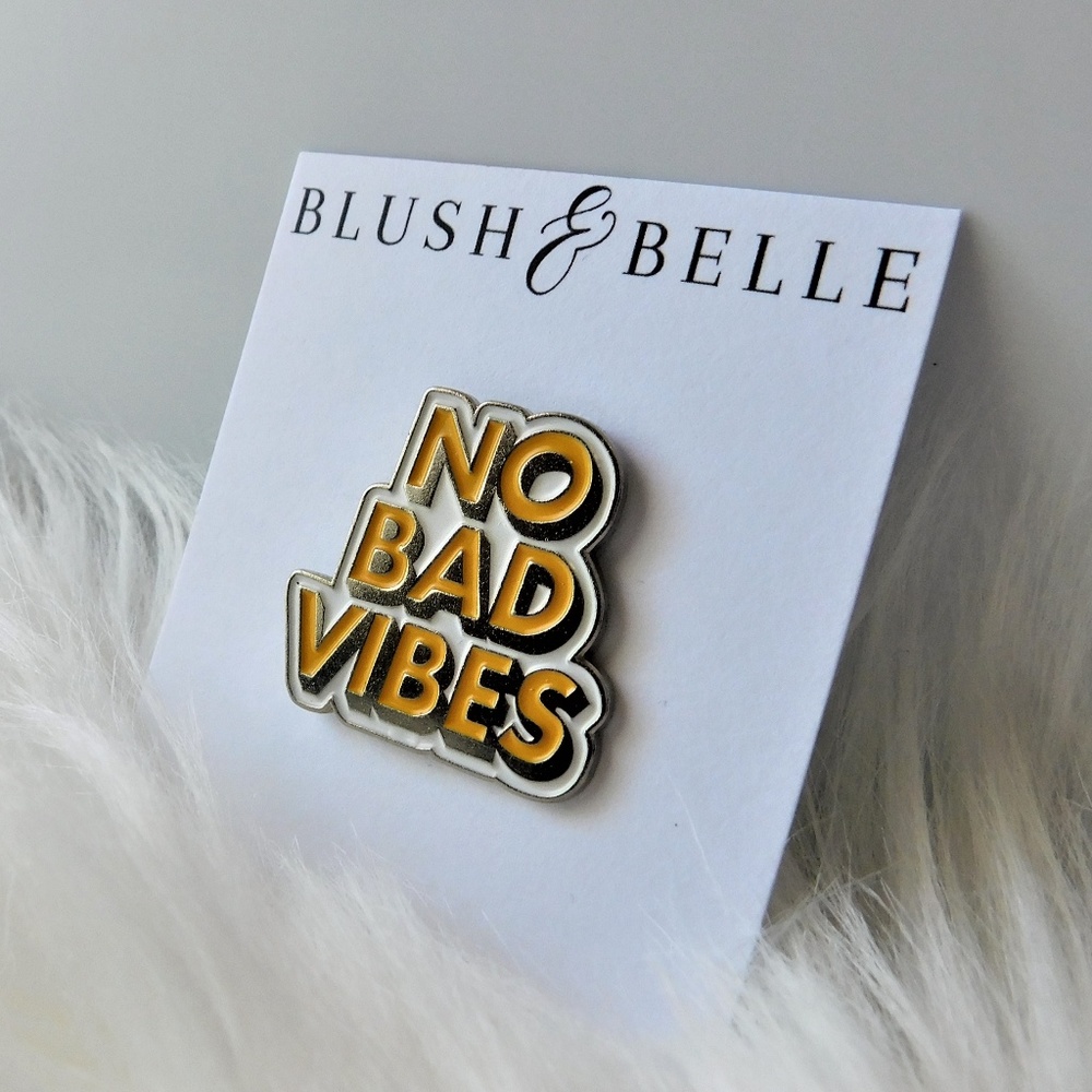 2/$8 ☆ No Bad Vibes Enamel Pin - Picture 3 of 7